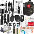 Professional Survival Gear Kit 14, 152 or 258 Piece – Outdoor Emergency Survival Equipment with Fire Starter, Compass & Multitool for Camping, Hiking & Adventure, Best Gift for Men & Women