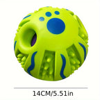 Spiky Rolling Sound Ball Dog Toy 3.94" - Interactive Funny Sounds Teeth Cleaning Herding Ball, Training Play Toy for Medium Large Dogs, Durable Rubber Sensory Ball with Squeaky Noise