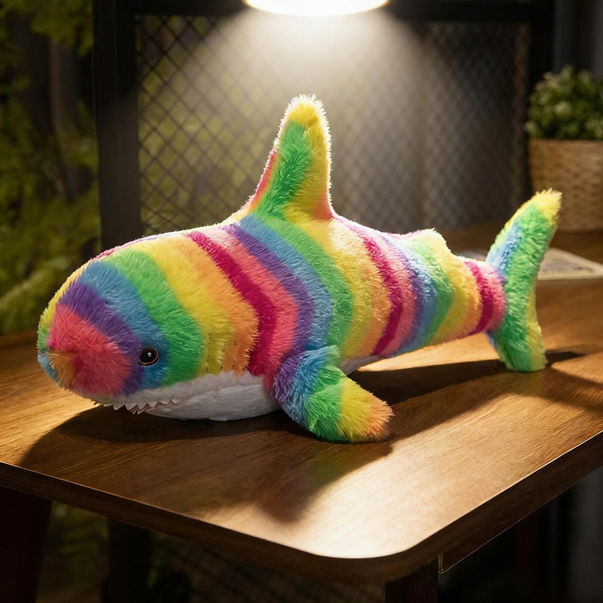Shark Plush Pet Toy – Tie-Dye Colorful Stuffed Shark Cuddle Toy for Cats and Dogs, Single-Piece Washable Soft Companion Toy in Multiple Colors, Fun Indoor Pet Toy & Unique Gift for Dog and Cat Owners