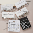 102-Piece Women's Earrings Set - Elegant Imitation Pearl Rhinestone Hoop Ear Cuffs Heart & Geometry Studs, Stainless Steel Hypoallergenic Fashion Jewelry for Daily Wear Parties Dates & Gifts
