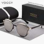 VOGGY Retro Butterfly UV400 Polarized Sunglasses for Men & Women – Lightweight Metal Frame Mirrored Lens, 8 Colors, Driving Hiking Cycling Fishing Travel Gift Box Included