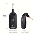 Wireless Guitar System 2.4GHz with Rechargeable Battery - Low Latency Audio Transmitter & Receiver for Electric Guitar, Acoustic, Bass, Violin & Keyboard, Plug & Play Instrument Wireless Kit