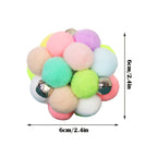 2-Pack Elastic Plush Bell Ball Cat Toys - 2.36" Interactive Cat Balls with Bell, Random Color Soft Bouncy Toy for Indoor Cats, Kitten Play & Exercise Toy Set (No Battery)