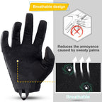 Breathable Full Finger Tactical Gloves with Touchscreen Tips – Anti-Slip Flexible Professional Gloves for Driving Cycling Working Outdoor Sports, Sizes S-XL in Black & Green