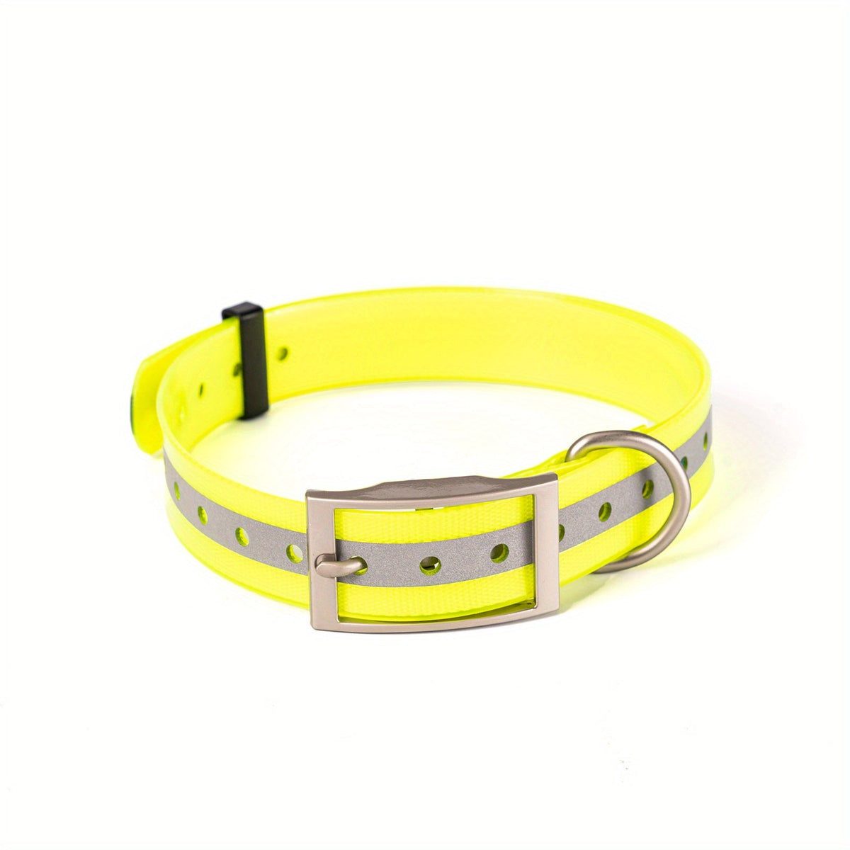 Reflective Waterproof Dog Collar - Biothane Adjustable Collar with Zinc Alloy Buckle & D-Ring, Night Safety Reflective Strip, All Weather Durable Dog Collar