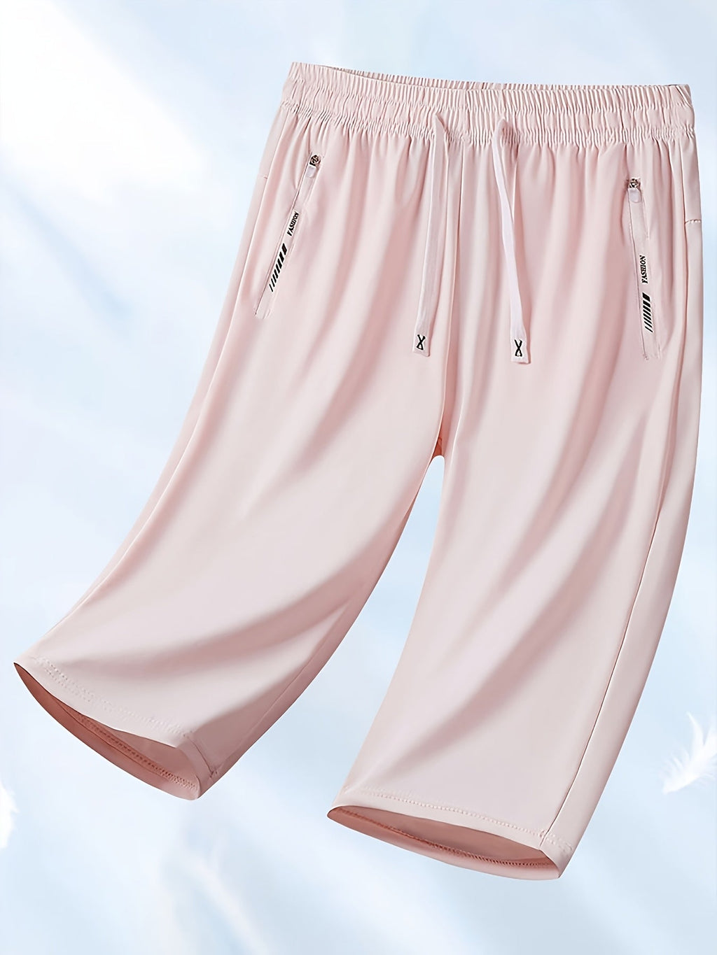 Women's Cooling Capri Pants Solid Color Mid Elasticity Smooth Fabric - Casual Lightweight Summer Cropped Pants for Daily Outings Leisure Travel Beach Vacation