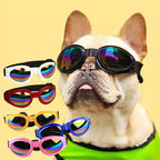 Foldable Dog Sunglasses with Adjustable Head Strap - UV Protection Waterproof Pet Goggles for Outdoor & Water Activities, Stylish Eye Protection for Small Medium Large Dogs