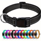 Reflective Adjustable Dog Collar for Small Medium Large Dogs & Cats – Safety Night Visibility Pet Collar with Durable Buckle, Comfortable Everyday Dog Collar