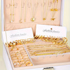 57-Piece Boho Jewelry Set for Women - Bracelets Rings Anklets Earrings Necklaces Gold Silver Elegant Layering Accessories for Daily Wear Vacation Beach Festival & Gift