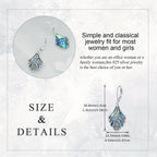 925 Sterling Silver Abalone Shell Drop Earrings for Women – Hollow Bohemian Dangle Earrings, Hypoallergenic Boho Jewelry, Perfect Gift for Her