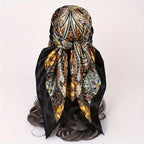 6pcs Vintage Satin Square Scarves for Women – Elegant Polyester Paisley & Floral Headwrap Bandana Set in 6 Designs & Assorted Colors, Perfect for Formal Casual Events Hair Accessories Gift
