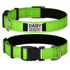 Customizable Reflective Dog Collar with Personalized Name Plate - Padded Nylon Comfort Fit, 12 Color Options, Engraved ID Tag Alternative for Small Medium & Large Dogs, Perfect Personalized Dog Gift for Dog Lovers