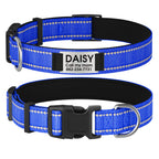 Customizable Reflective Dog Collar with Personalized Name Plate - Padded Nylon Comfort Fit, 12 Color Options, Engraved ID Tag Alternative for Small Medium & Large Dogs, Perfect Personalized Dog Gift for Dog Lovers