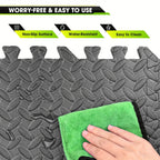 EVA Interlocking Gym Floor Mats 20 or 60 Pack – Thick Impact-Resistant Non-Slip Waterproof Foam Puzzle Tiles for Home Gym, Yoga, Weightlifting & Exercise, Black