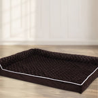 Large Dog Sofa Bed L-Shaped – Tri-Color Fabric Pet Sofa with Removable Cover & Non-Slip Base, Deep Sleep Orthopedic Couch Bed for Large & Medium Dogs