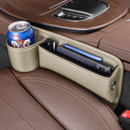 Car Seat Gap Filler Organizer with Gear Shift Cover – PU Leather, Multifunctional Storage Box for Phone, Keys, Cards, Cups & Wallet, Easy Install, Fits All Cars