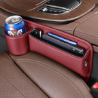 Car Seat Gap Filler Organizer with Gear Shift Cover – PU Leather, Multifunctional Storage Box for Phone, Keys, Cards, Cups & Wallet, Easy Install, Fits All Cars