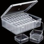 30-Piece Mini Bead Storage Set – Transparent Plastic Hinged Lid Containers for DIY Crafts, Jewelry Making, Beads, Findings & Handicraft Supplies | Christmas & Halloween Gift | Velora