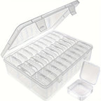 30-Piece Mini Bead Storage Set – Transparent Plastic Hinged Lid Containers for DIY Crafts, Jewelry Making, Beads, Findings & Handicraft Supplies | Christmas & Halloween Gift | Velora