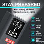 Portable Tire Inflator Air Compressor Wireless – USB Rechargeable, Digital Display, LED Light, Multi-Nozzle Adapter, Lithium Battery, Fits Car, Motorcycle, Bicycle, Sports Balls
