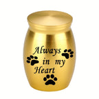 Small Keepsake Urns for Human & Pet Ashes - 1.57 Inch Mini Cremation Urn Aluminum Alloy Memorial Ashes Holder Always in My Heart, 6 Colors Available