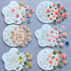 Flower Silicone Resin Molds 6-Piece Set – Jewelry Casting Molds for Earrings, Bracelets, Necklaces & Manicures, Resin Art Craft Tools for DIY Gifts