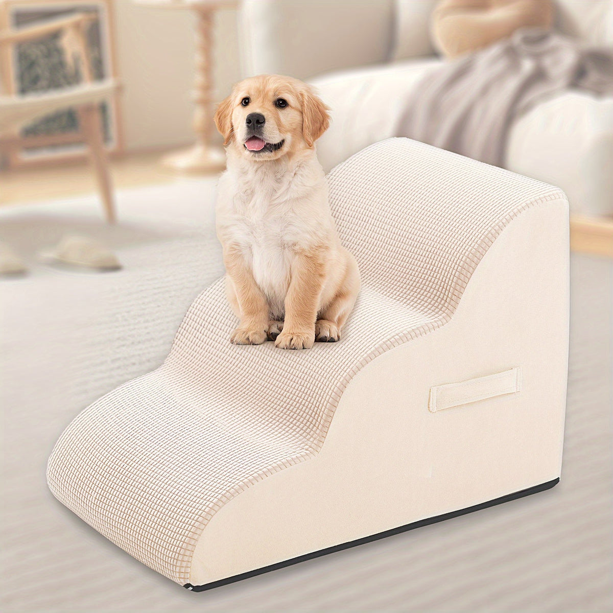 Dog Stairs for Bed & Sofa – Non-Slip Pet Steps 2/3/4 Steps for Small Dogs Cats, Removable Washable Cover, Orthopedic Ramp for Senior Dogs, Injured Pets & Joint Pain Relief, 5 Colors