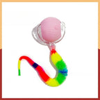 Automatic Rolling Cat Ball Toy USB Rechargeable Luminous Self-Entertaining Smart Cat Toy Bite-Resistant Plastic with Caterpillar Tail for Indoor Cats Kittens Second Gen Upgrade