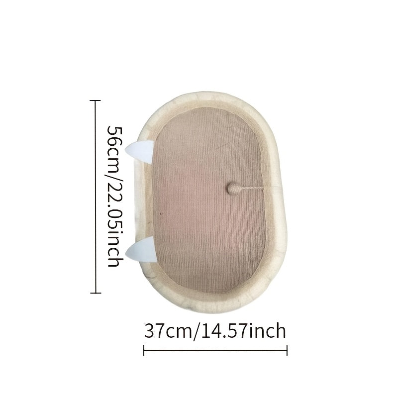 Cat Scratching Board and Bed – Woven Sisal Cat Scratcher Lounge with Cat Ear Design, Large Size, No Shedding, Durable Reversible Cat Scratch Pad for Indoor Cats, Kittens & Senior Cats