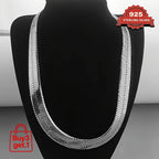925 Sterling Silver Flat Snake Chain Necklace & Bracelet – 2D Sleek Stackable Design, Multiple Lengths, Gift Box Included, Perfect for Valentine's Day, Holidays & Everyday Layering