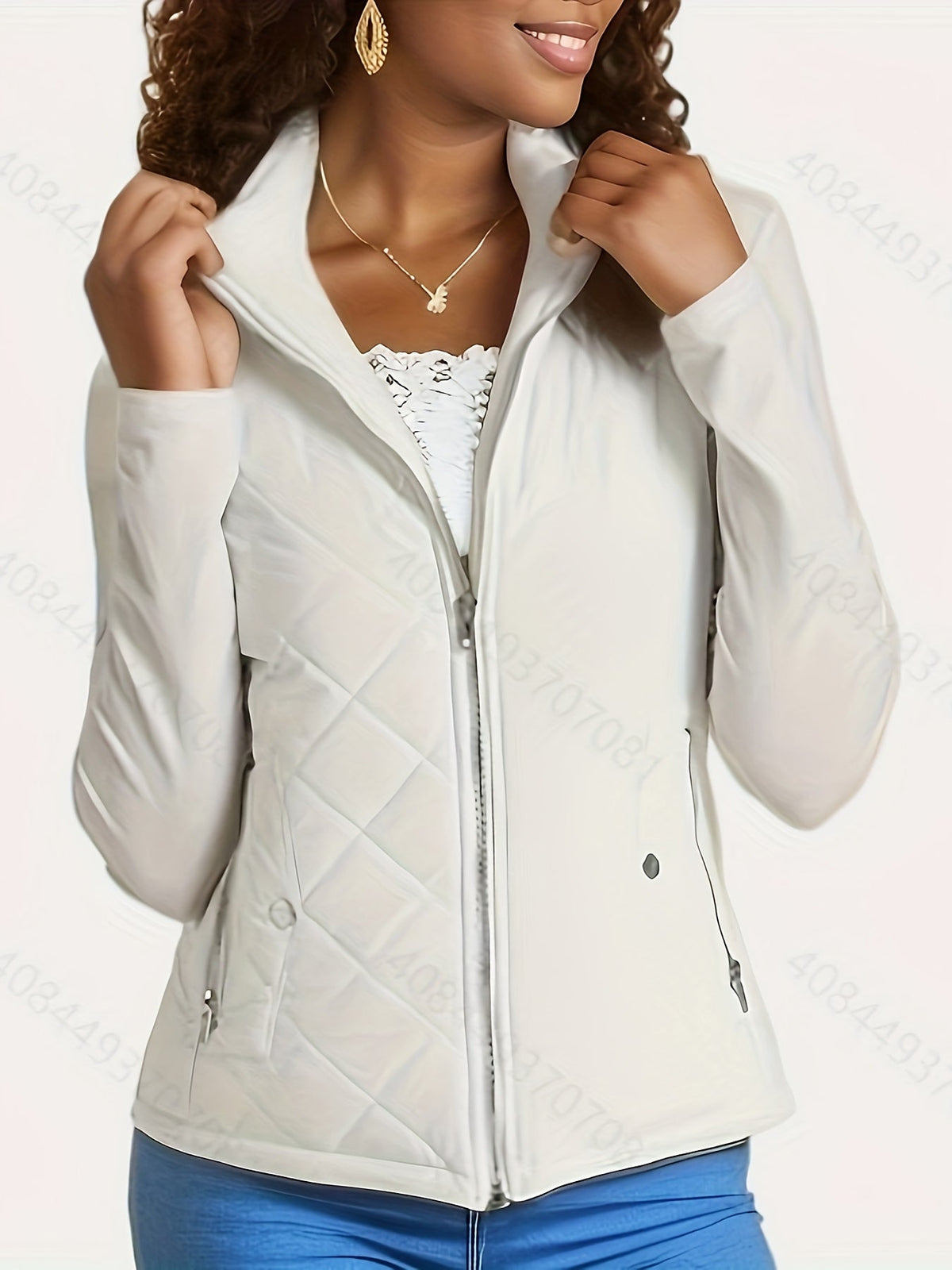 Women's Lightweight Quilted Vest – Stand-Up Collar Zip-Up Sleeveless Jacket 120g Polyester Lined Fall Winter Casual Outdoor Layering Gilet