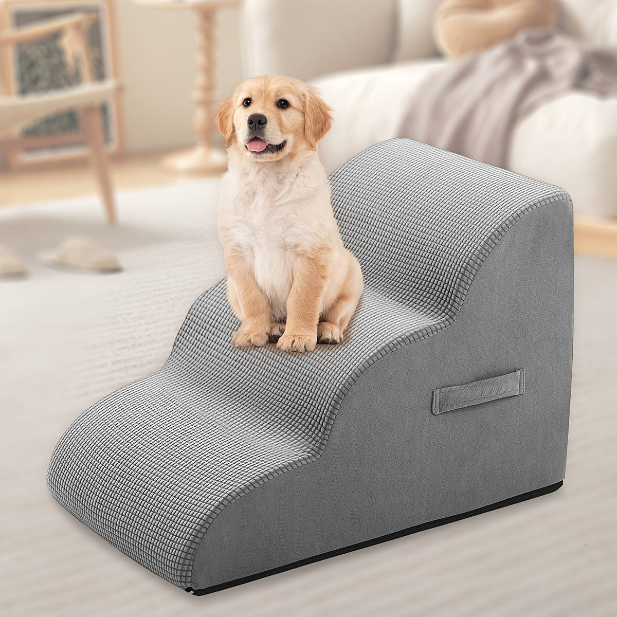 Dog Stairs for Bed & Sofa – Non-Slip Pet Steps 2/3/4 Steps for Small Dogs Cats, Removable Washable Cover, Orthopedic Ramp for Senior Dogs, Injured Pets & Joint Pain Relief, 5 Colors