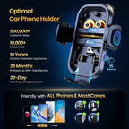 Universal Car Phone Holder Dashboard Mount - Adjustable Cell Phone Car Mount for iPhone, Samsung & All Android Smartphones, Stable Dash Mount with Flexible Viewing Angles, Easy One-Hand Operation