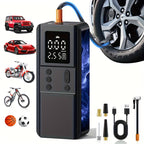 Portable Tire Inflator Air Compressor Pump for Car Tires, Bicycle, Motorcycle & Balls, Digital Pressure Gauge, Auto Shut-Off, USB & Cigarette Lighter Versions Available