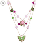925 Sterling Silver Handmade Multi-Layer Love Beaded Necklace & Earring Set for Women – December Birthstone Jewelry, Elegant Daily & Wedding Gift with Free Gift Box