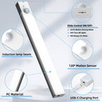 Smart LED Motion Sensor Lights 6 Pack – USB Rechargeable Magnetic Night Light Strips 3 Sizes, Detachable Cabinet Lights for Stairs, Shelves, Closet & Indoor Use