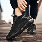 Men's Air Cushion Running Sneakers Lightweight Lace-Up Anti-Slip Shock-Absorbing Breathable Athletic Shoes for Walking Fitness Tennis Travel Sizes US 6.5-13.5 Black Blue White Yellow Red