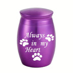 Small Keepsake Urns for Human & Pet Ashes - 1.57 Inch Mini Cremation Urn Aluminum Alloy Memorial Ashes Holder Always in My Heart, 6 Colors Available