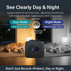 Mini Hidden Security Camera No WiFi Needed – 32GB SD Card Support, Continuous Loop Recording, Rechargeable Battery, Plug & Play – Home Security, Baby Monitor, Pet Camera, Office Surveillance