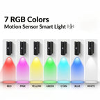 Motion Sensor Wall Lights 4-Pack – Rechargeable Wireless Magnetic LED Night Light, Dual Head, RGB 3 Colors, for Bedroom, Stairs, Cabinet, Closet & RV Interior | Velora