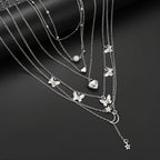 108pcs Imitation Pearl Jewelry Set for Women – Geometric Heart Butterfly Star Stackable Rings Earrings Necklace Bracelet, Fall Winter Fashion Accessories for Party Vacation Dating Holiday Gift
