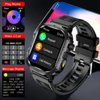 Large Screen Smartwatch Compatible with iPhone Android Wireless Calling SMS Fitness Tracker Heart Rate Monitor Remote Camera Control USB Rechargeable for Men Women - Modern Design Travel Gift