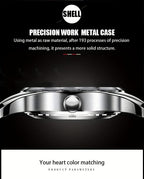 RUIGE Men's Fashion Quartz Watch – Night Light, Dual Calendar, Diamond Shaped Mirror Dial, Stainless Steel Case, Alloy Strap, Business Casual Wristwatch, Perfect Father's Day Gift for Men