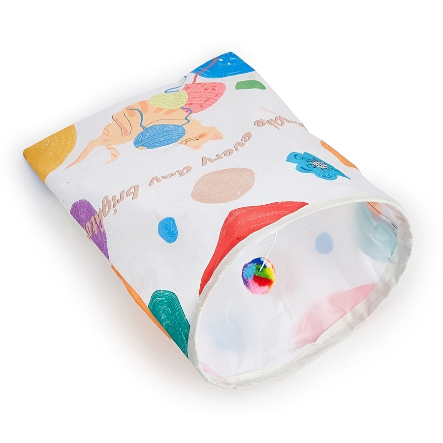 Cat Crinkle Paper Bag Rattle Tunnel Toy – Self-Entertainment Sensory Sounding Toy for Indoor Cats, Interactive Boredom Relief Puzzle Toy, 4 Fun Styles Including Snack Bag & Furry Ball Design