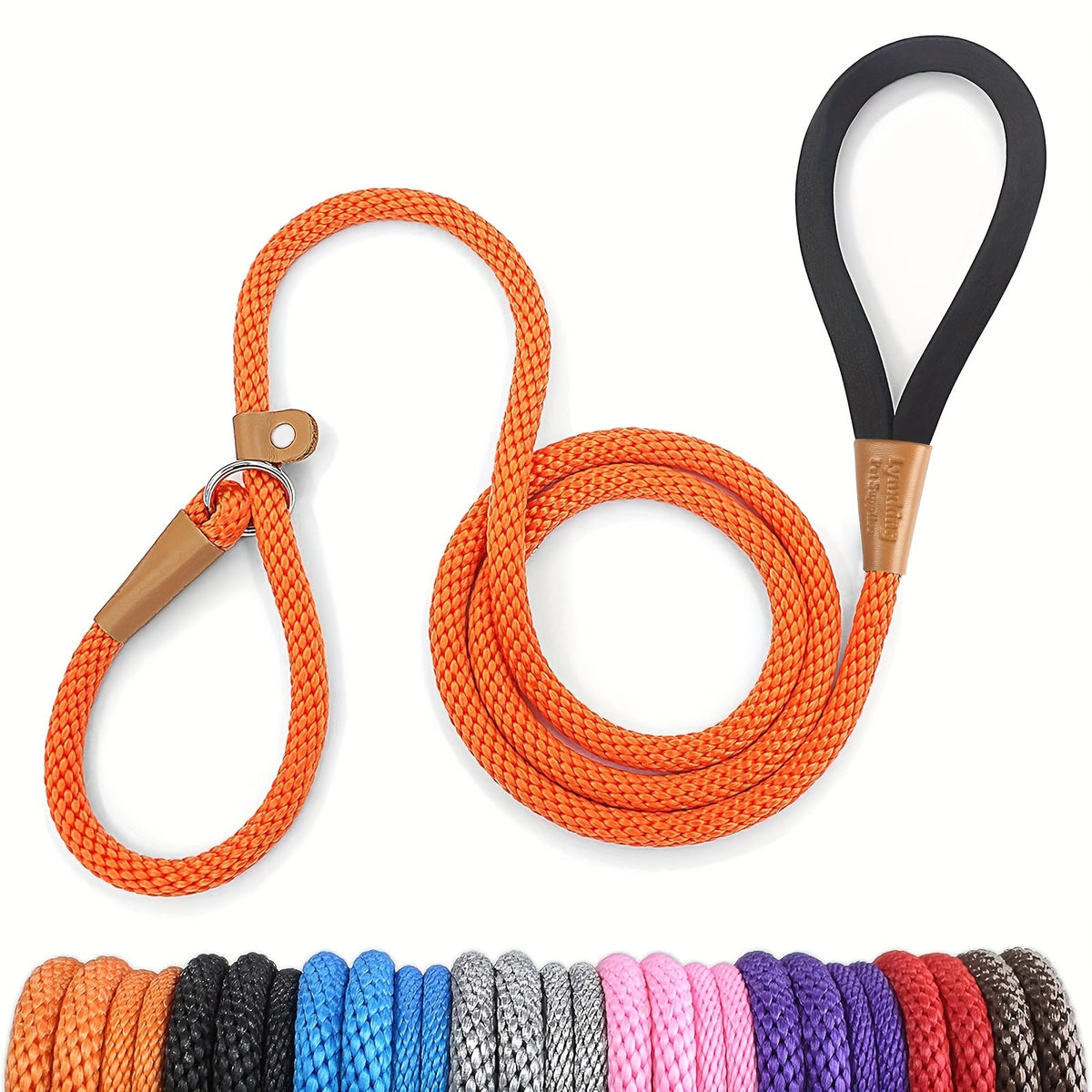 Durable Nylon Dog Leash for Small Medium Large Dogs - Heavy Duty Woven Training Leash S-XL, 8 Colors, Strong Comfortable Handle Dog Walking Lead