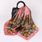6pcs Vintage Satin Square Scarves for Women – Elegant Polyester Paisley & Floral Headwrap Bandana Set in 6 Designs & Assorted Colors, Perfect for Formal Casual Events Hair Accessories Gift