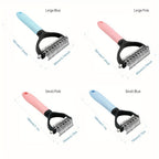 2-Pack Stainless Steel Pet Dematting Comb – Double-Sided Pin Grooming Tool for Cats & Dogs, High-Efficiency Detangler Brush Removes Knots, Tangles & Loose Hair