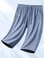 Women's Cooling Capri Pants Solid Color Mid Elasticity Smooth Fabric - Casual Lightweight Summer Cropped Pants for Daily Outings Leisure Travel Beach Vacation