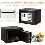 0.2 Cubic Foot Electronic Digital Safe Box with Fireproof Money Bag – Keypad Lock Home Security Safe for Cash, Jewelry, Documents & Valuables, Compact Office & Bedroom Safe
