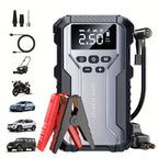 Portable Car Jump Starter 7-in-1 with 150PSI Air Compressor Digital Display Emergency Power Bank for Gas & Diesel Engines - Car Battery Booster Pack with Air Pump